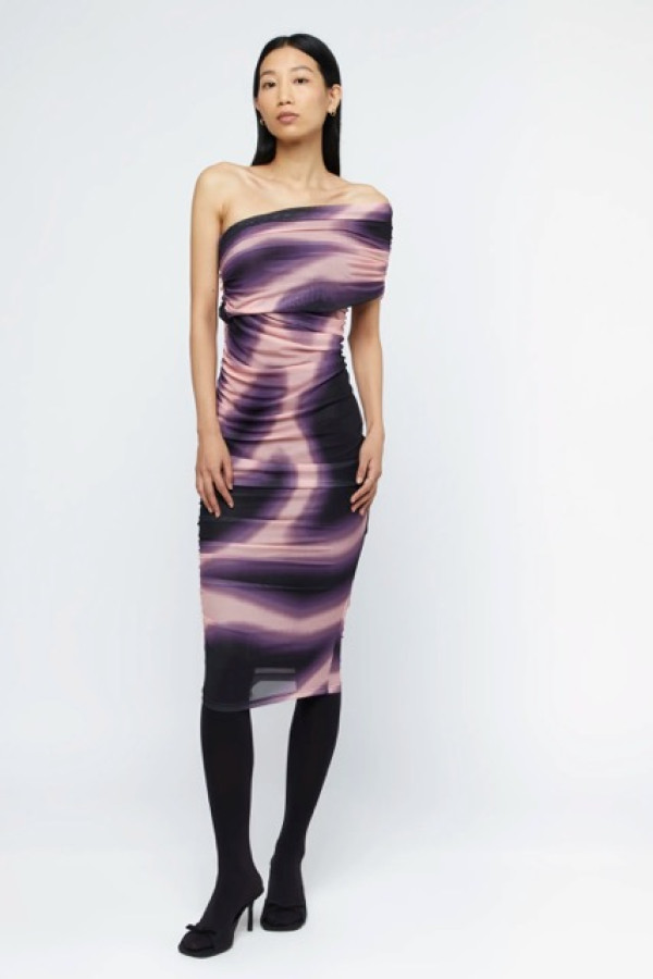 PRINT MIDI DRESS